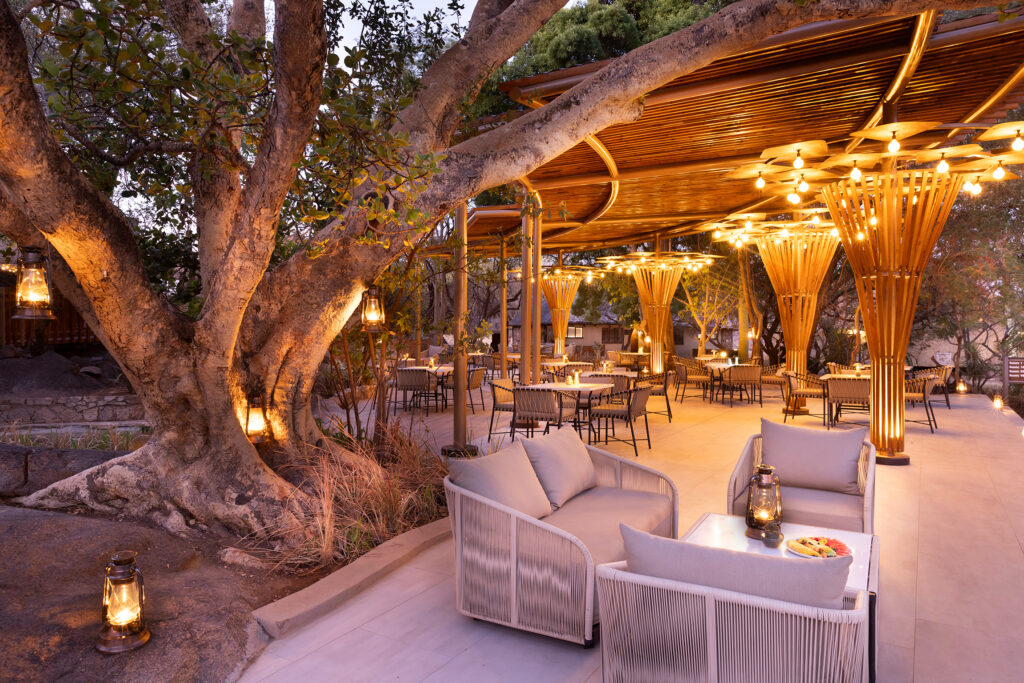 Mabula Game Lodge Terrace at night Mabula Game Lodge Terrace at night