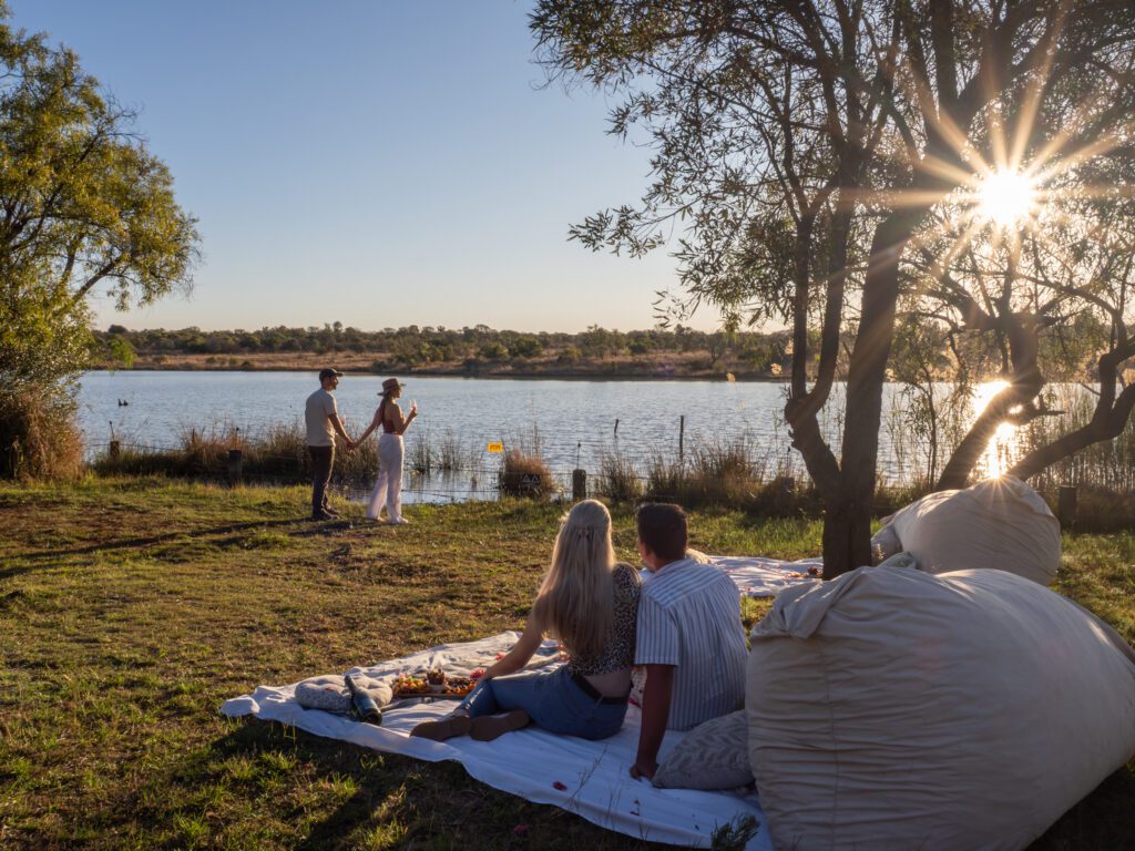 Kwafubesi Tented Camp dam picnic Kwafubesi Tented Camp dam picnic
