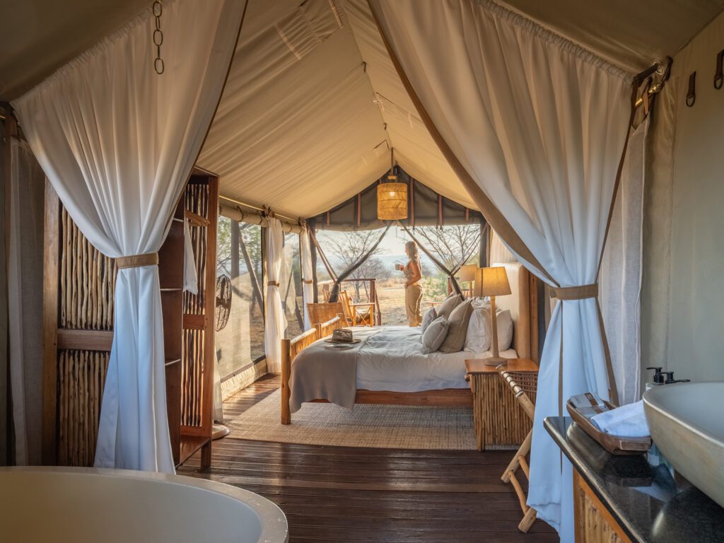 Kwafubesi Tented Camp relaxing on tent deck Kwafubesi Tented Camp relaxing on tent deck